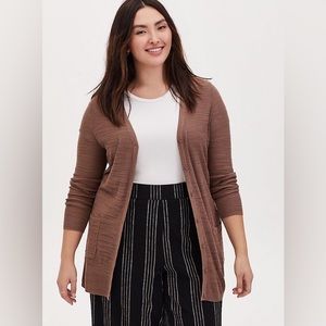 Torrid Brown Boyfriend Cardigan sz 4